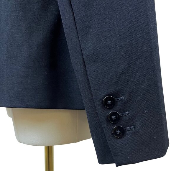 White House Black Market Women’s Black Blazer Button Front Jacket Size 14 - Picture 6 of 10
